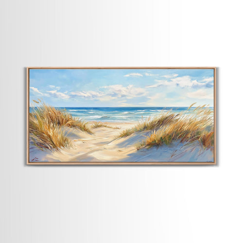Beach Dunes, Coastal Painting, Nautical Wall Art, Canvas Print, Seascape Painting, Coastal Decor, Above Bed Wall Art, Farmhouse Art