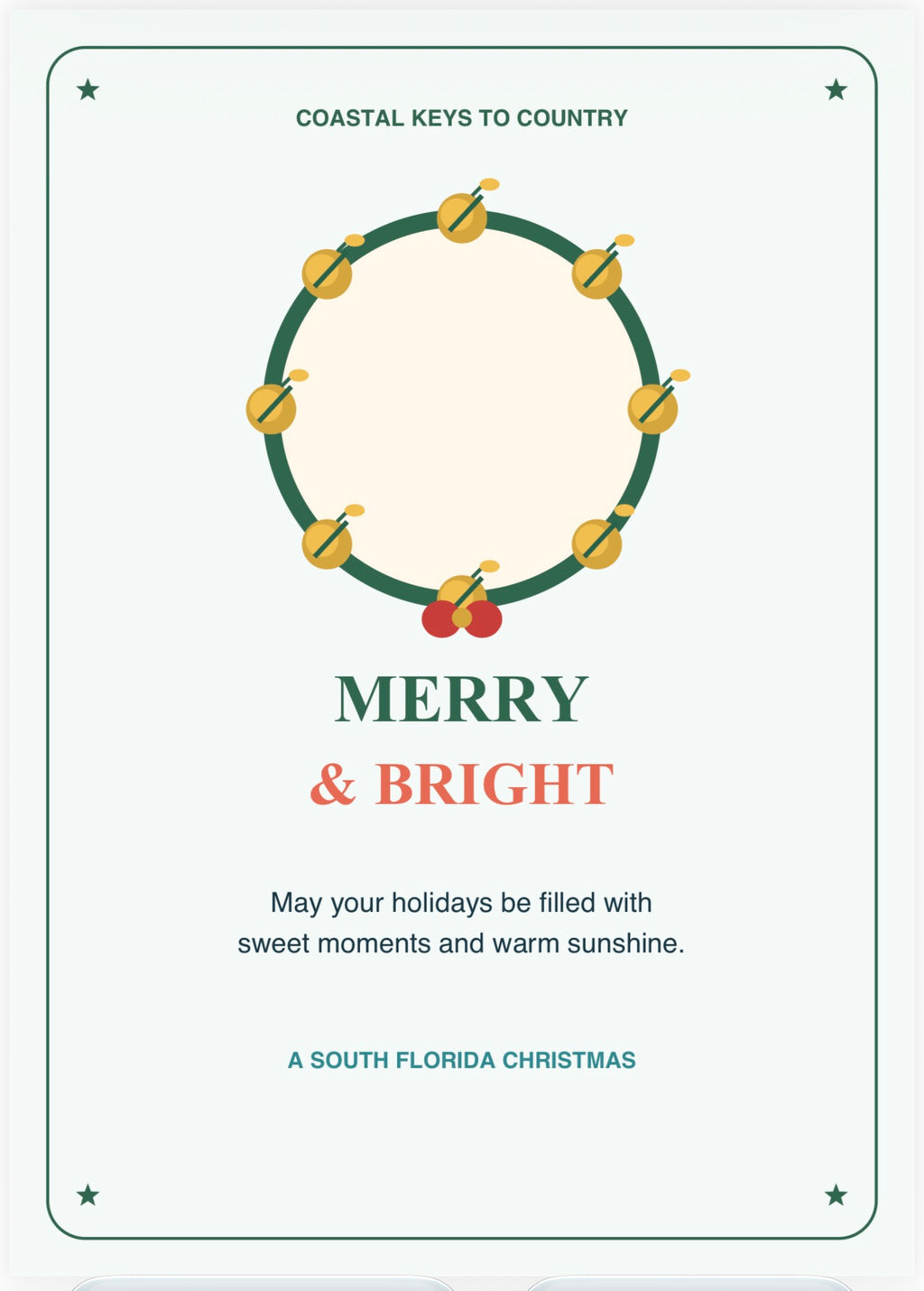 Coastal Keys to Country South Florida Santa Christmas Card Pack