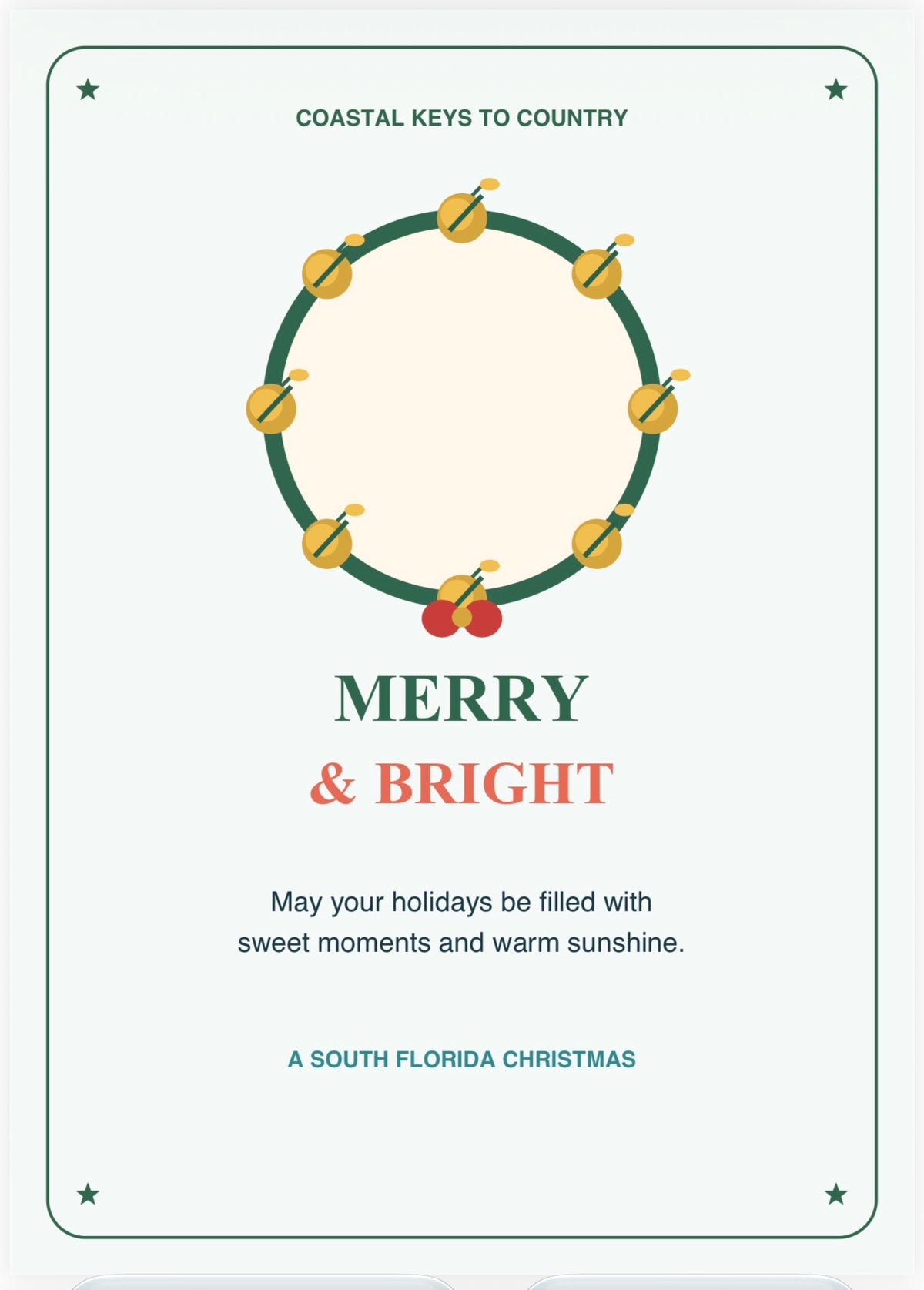 Coastal Keys to Country South Florida Santa Christmas Card Pack