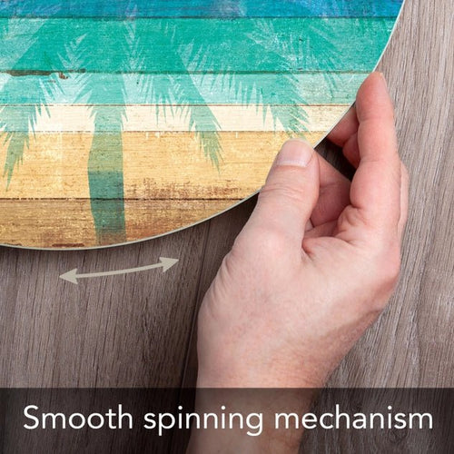 Beachscapes Glass Lazy Susan Turntable 13" Round